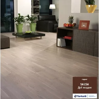 Цена Паркетна дошка 550049072 Salsa Дуб нордик білий PL напівматовий лак Tarkett